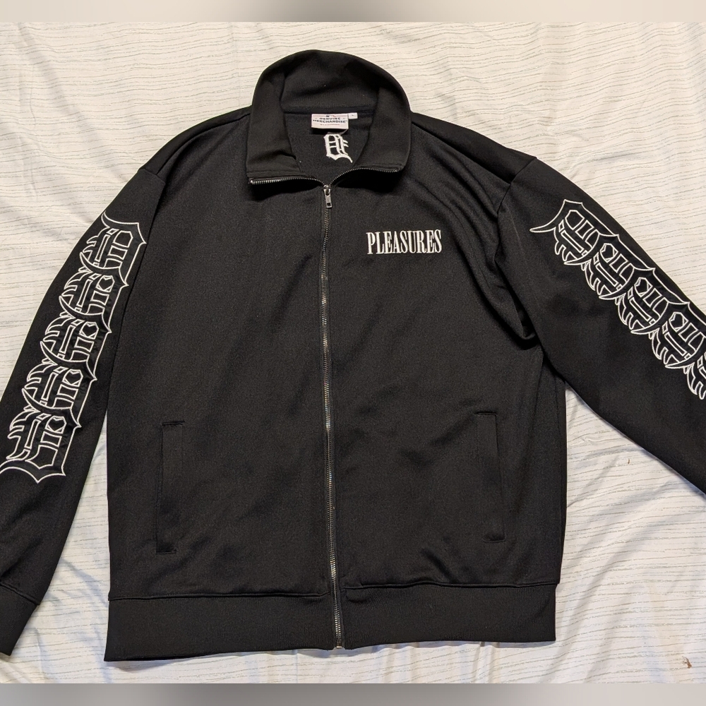 Detroit Tigers Pleasures Pitcher Full Zip Track Jacket, Black, Size Large
